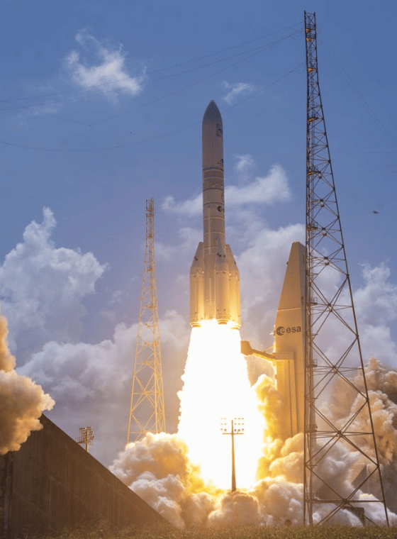 Décollage de la fusée A64 le 12 février 2026 depuis le port spatial de Kourou en Guyane française